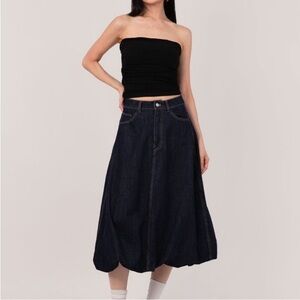 Elegant Denim Midi Skirt